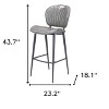 HomeRoots 30" Gray And Black Faux Leather And Steel Low Back Bar Height Bar Chair - 3 of 4