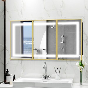 Lighted Medicine Cabinet with Mirror Wall Mounted Bathroom Mirror with Storage - 1 of 4