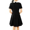 Allegra K Women's Contrast Doll Collar Short Sleeves Mini Flare Dress - 4 of 4