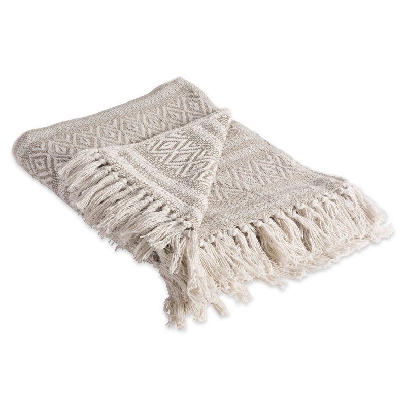 50&#34;x60&#34; Adobe Striped Faux Shearling Throw Blanket Neutral - Design Imports, 1 of 9