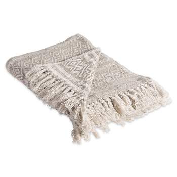 50"x60" Adobe Striped Faux Shearling Throw Blanket Neutral - Design Imports