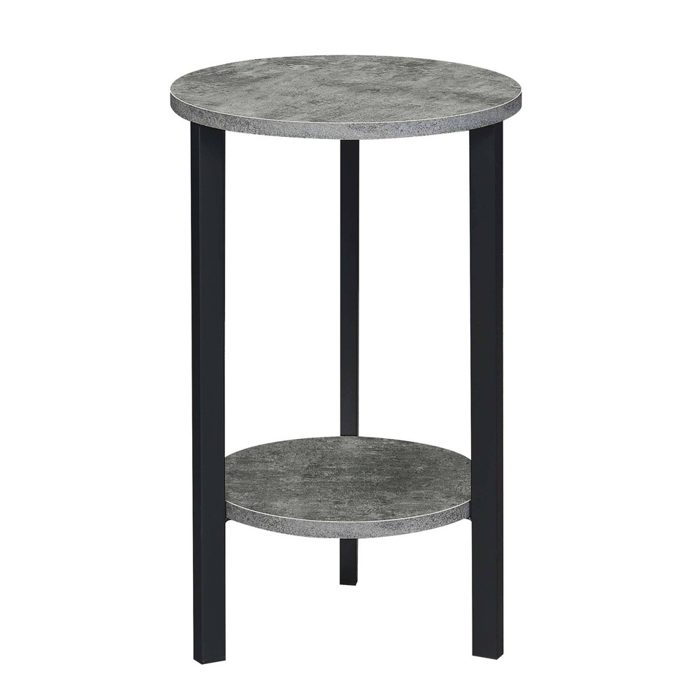 Photos - Garden & Outdoor Decoration 23.75" Graystone 2 Tier Plant Stand Cement/Black - Breighton Home