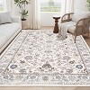 SEVOBAL Rug Indoor and Outdoor Area Rug 6'*9' Vintage Large Non-slip Rug For Living Room Kitchen Bedroom, Beige, 108"*72"*0.31" - 4 of 4