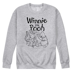 Men's - Winnie the Pooh - Sketched Character Group Graphic Fleece Sweatshirt - 1 of 4