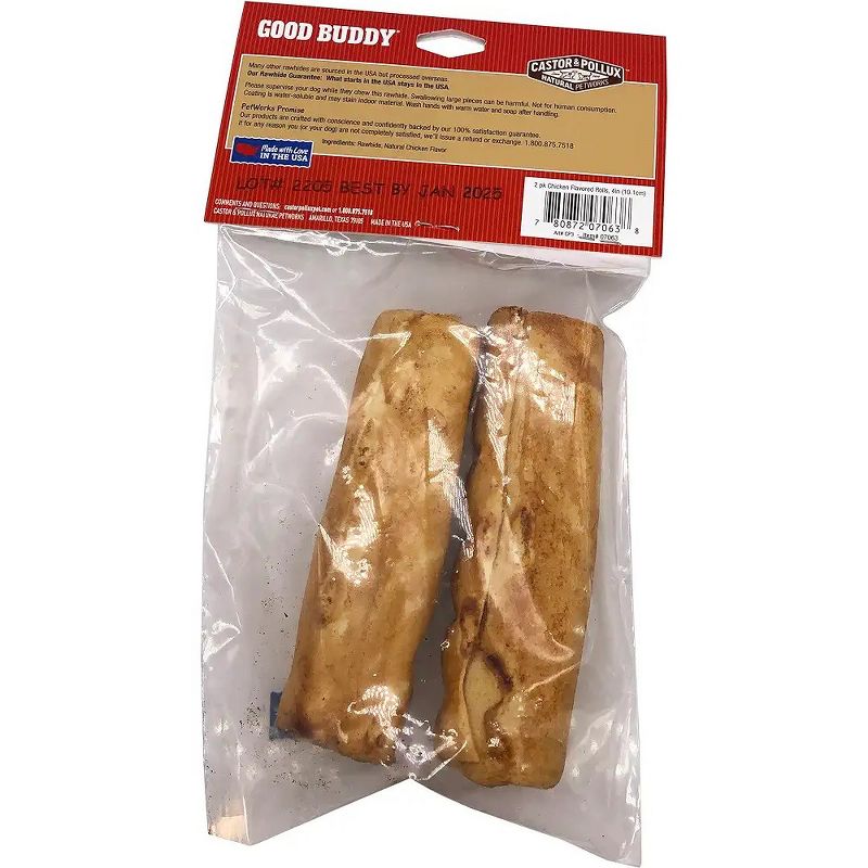 Castor & Pollux Good Buddy USA Rawhide 100% Beef Dog Chew - Case of 8/2 ct, 3 of 6