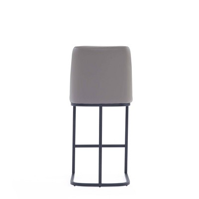 Gray Leatherette and Metal Counter Height Barstools, Set of 3
