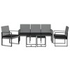 vidaXL Outdoor Patio Dining Set with Comfortable Cushions - 5-Piece, Dark Gray Durable PP Rattan, Sturdy Steel Frame & Flexible Modular Design - 3 of 4