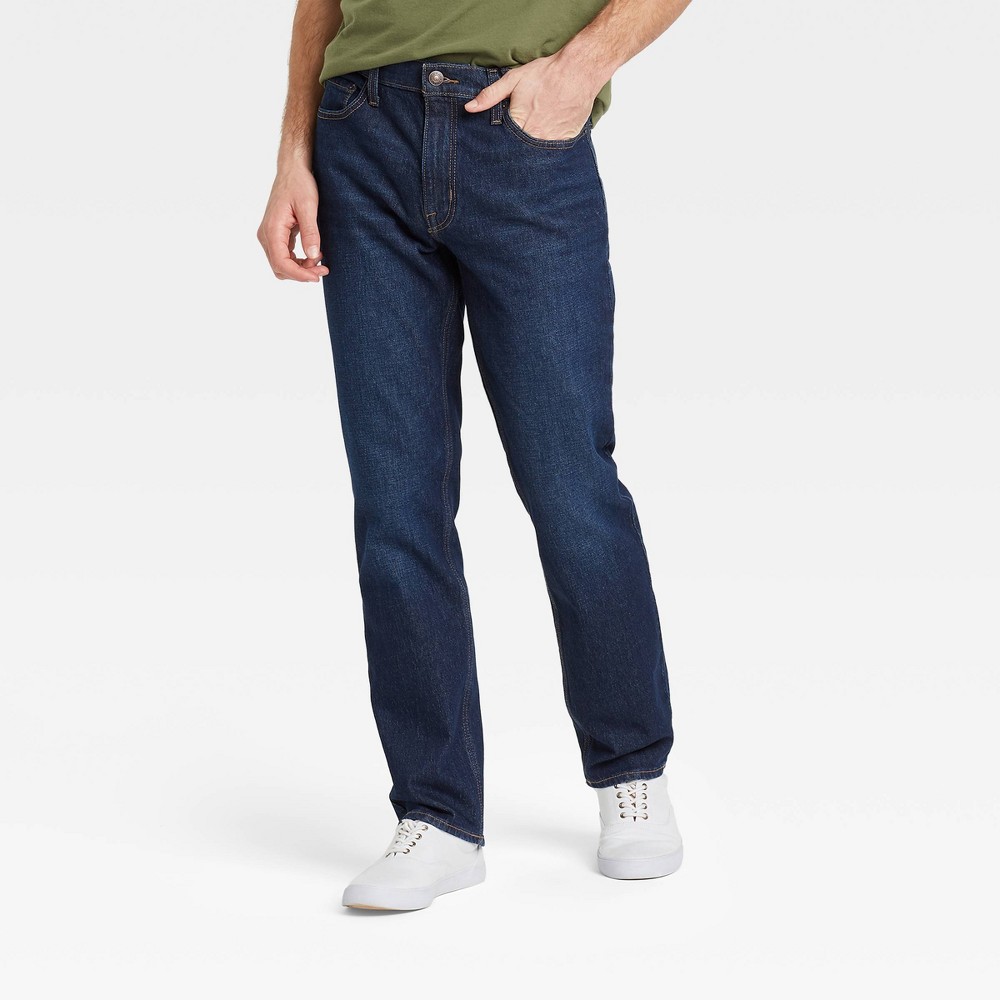 Men's Straight Fit Jeans - Goodfellow & Co Dark Blue 28x30