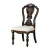 Royal Hampton Side Dining Chair Set of 2, Ornate Carved Dark Brown Wood - 3 of 4