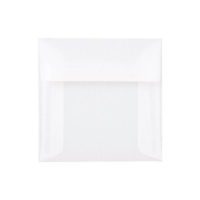 JAM Paper 5 x 5 Square Translucent Vellum Invitation Envelopes Clear 31032