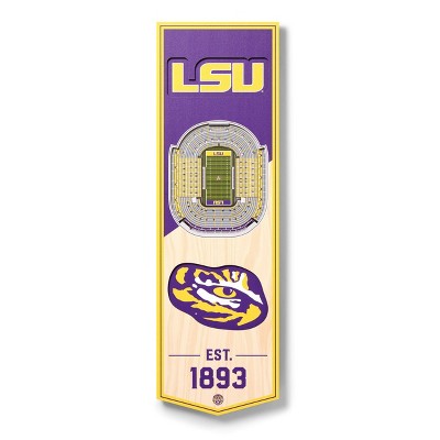 NCAA LSU Tigers 6"x19" 3-D Stadium Wall Sign