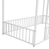 TopComfy Beds Twin Size Metal Bed Frame with Fence for Kids Sturdy Construction House Shaped Design for Children Bedroom, White, 79.53"*13.78"*3.74" - 3 of 4