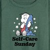 Women's - Peanuts - Self Care Sunday Lightweight French Terry Wide Neck Long Sleeve Shirt - 2 of 4