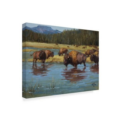 Trademark Fine Art -Jack Sorenson 'Buffalo Crossing' Canvas Art