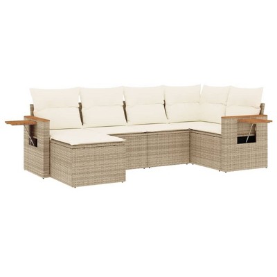 vidaXL Garden Sofa Set Beige, Cream
