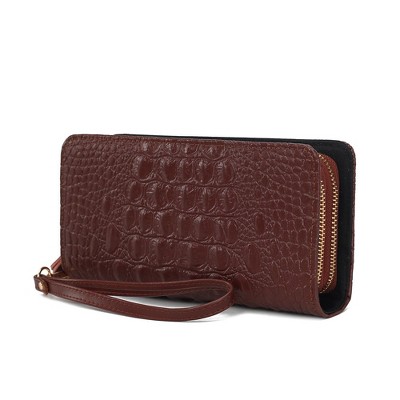 MKF Collection Eve Genuine Leather Crocodile-embossed Women’s Wristlet Wallet by Mia K