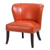 Hilton Concave Back Armless Chair - Tangerine: Faux Leather, Silver Nailhead Trim, High-Density Foam - 2 of 4