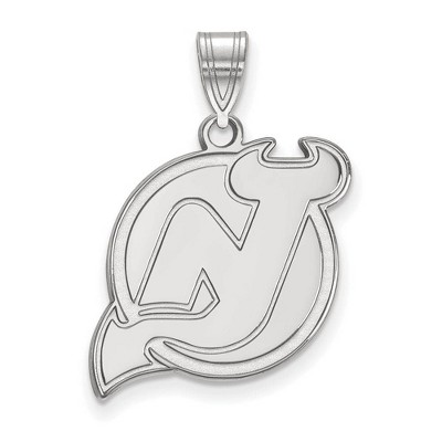 Black Bow Jewelry 10k White Gold New Jersey Devils NHL Large Pendant