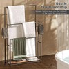 DOMETOUR 47.2" Tall Freestanding Towel Racks for Bathroom, 3 Tier Floor Towel Rack, Large Blanket Ladder Drying Display Rack Outdoor Poolside, Black - 4 of 4