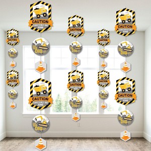 Big Dot of Happiness Dig It - Construction Party Zone - Baby Shower or Birthday Party DIY Backdrop - Hanging Vertical Decorations - 30 Pieces - 1 of 4