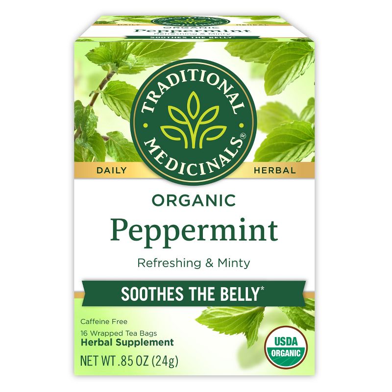 Traditional Medicinals Organic Peppermint Herbal Tea - 16ct, 1 of 8