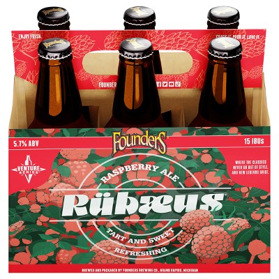 Founders Rübæus Raspberry Ale Beer - 6pk/12 fl oz Bottles