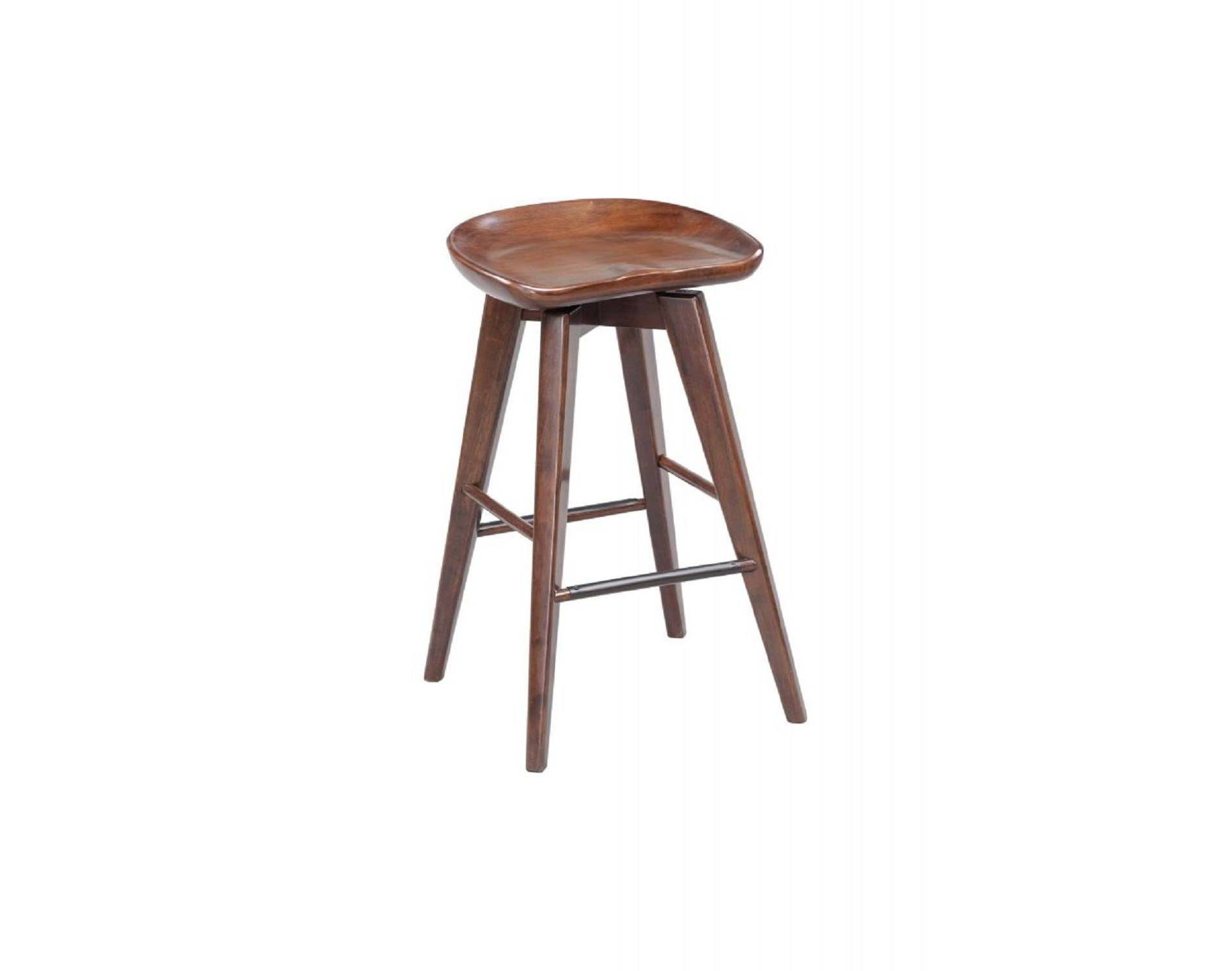 24" Bali Swivel Counter Height Barstool: Wood Frame, Backless - Boraam