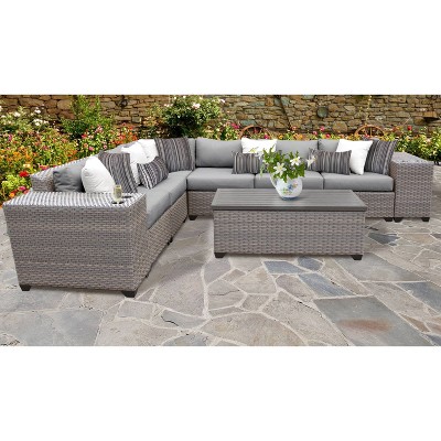 Florence 9pc Sectional Seating Group with Cushions - Gray - TK Classics