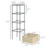 Galvanized Planter Box, 24" x 24" x 73.5" Raised Garden Bed with Tomato Cage for Climbing Vines - 3 of 4