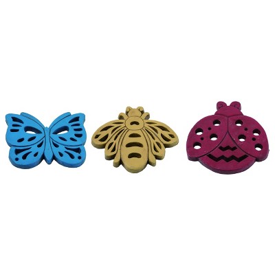 Transpac Bright Color Cement Bug Garden Stepping Stones Set of 3 Butterfly Bee Ladybug