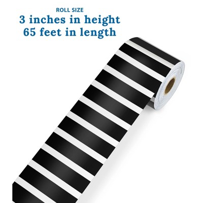 Black and White Striped Bulletin Board Border Pack