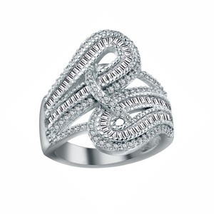 Priscilla Statement Ring Baguette Cubic Zirconia Womens Ginger Lyne Collection - 1 of 4