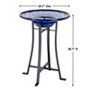 Smart Solar 28.75" Ravenna IntelliSOLAR Ceramic Bird Bath With Remote Blue - 4 of 4