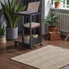 Mshliw C-Shaped End Table with Lockable Wheels, Two-Tier Storage Shelves, Rolling Side Table for Sofa, Bed or Living Room,Space-Saving Mobile Design - 4 of 4