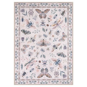 Lahome Machine Washable Animal Life Insects Area Rug - Nature-Inspired Carpet for Living Room, Bedroom, or Entryway - 1 of 4