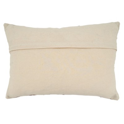 Two-Tone Embroidered Rectangular Throw Pillow