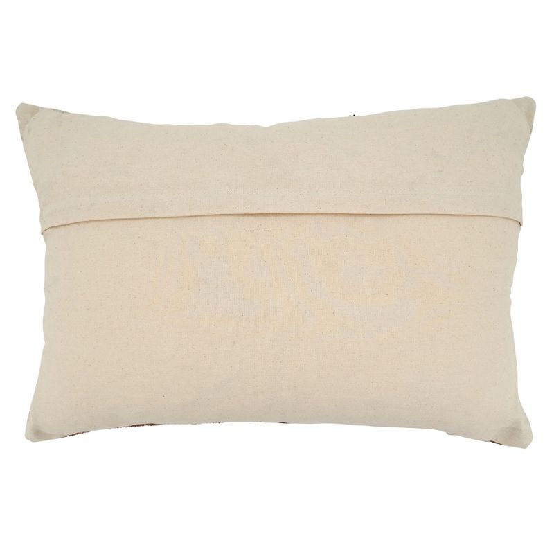 Saro Lifestyle Printed + Embroidered Pillow - Poly Filled, 16"x24" Oblong, Mocha, 2 of 4