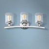 Minka Lavery Modern Wall Light Polished Nickel Hardwired 24" 3-Light Fixture Clear Glass Shade for Bathroom Vanity Living Room - 2 of 3