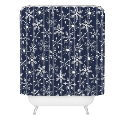 Orara Studio Modern Christmas Shower Curtain Blue/brown - Deny Designs :  Target