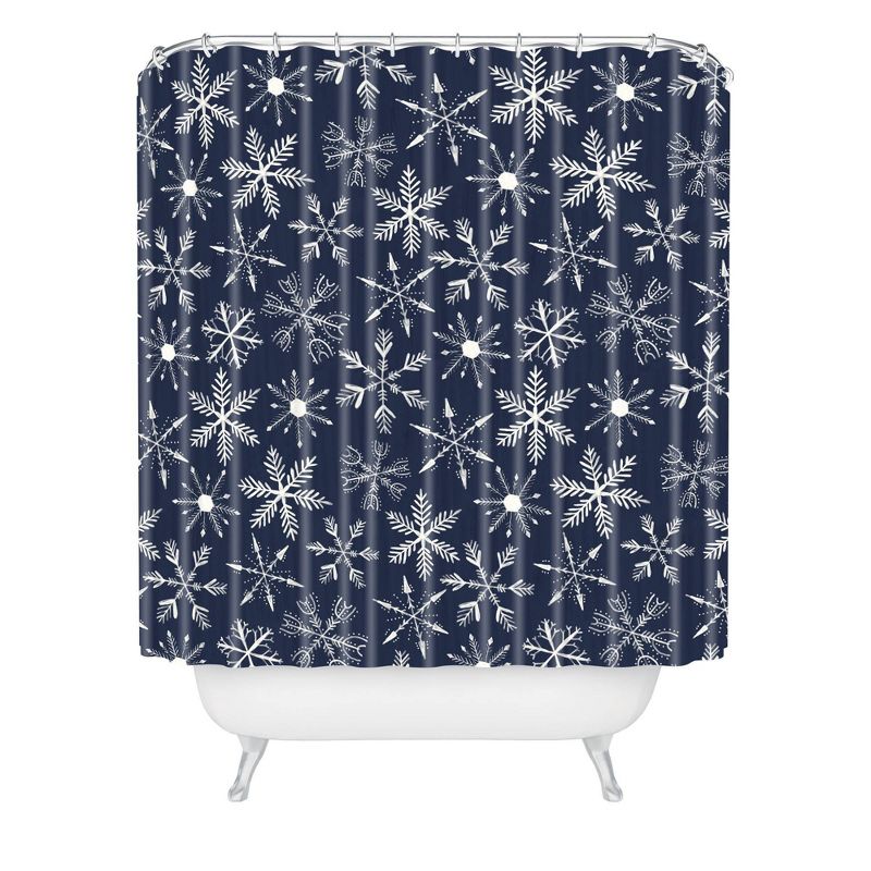 Dash and Ash Wonderland at Night Christmas Shower Curtain Blue - Deny Designs, 1 of 5