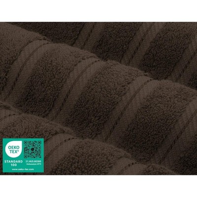 Brown 100% Cotton Turkish 4 Piece Bath Towel Set