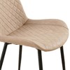 Sapphtopaz Modern Dining Chairs Upholstered Armless Side Chair with Metal Legs and Rhombus Quilting for Dining Room, Living Room - 3 of 4