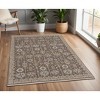Tan and Brown Wool Oriental Hand Knotted Area Rug With Fringe - 2 of 4