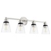 Quorum Lighting Dunbar 4-Light Satin Nickel Vanity with Glass Shades - 2 of 2