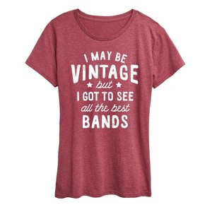 Women's - Instant Message - I May Be Vintage Best Bands Short Sleeve Graphic T-Shirt - 1 of 4