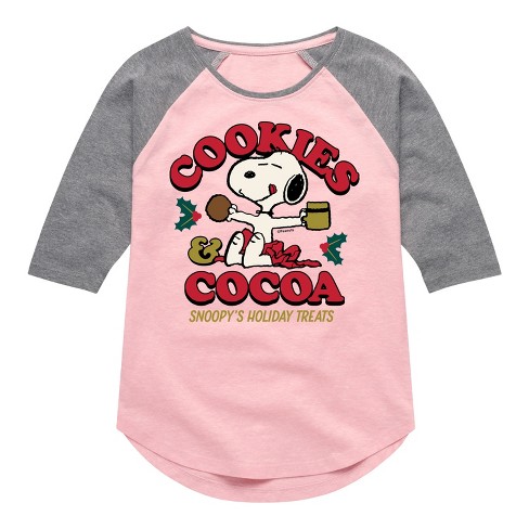 Peanuts Snoopy Christmas Cookies And Cocoa - Light Pink/ath Hea - 3t ...
