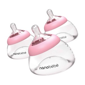 nanobebe Breast Milk Baby Bottle - Pink - 3pk - 1 of 4