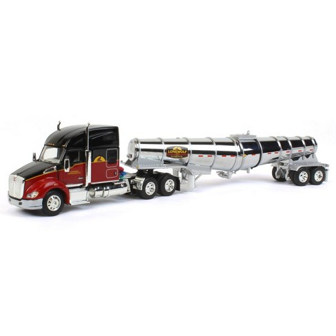 DCP First Gear 1/64 Kenworth T680 with Sleeper and Polar Deep Drop Trailer,  Lonewolf Petroleum 60-1041