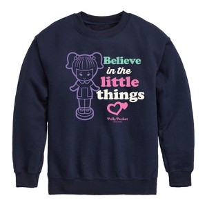 Boys' - Polly Pocket - Believe In The Little Things Graphic Long Sleeve Fleece Sweatshirt - 1 of 4