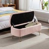 MAYEERTY Faux Fur Storage Ottoman Bench, Gold Legs Padded, Living Room Bedroom Entryway, Camel - 2 of 4